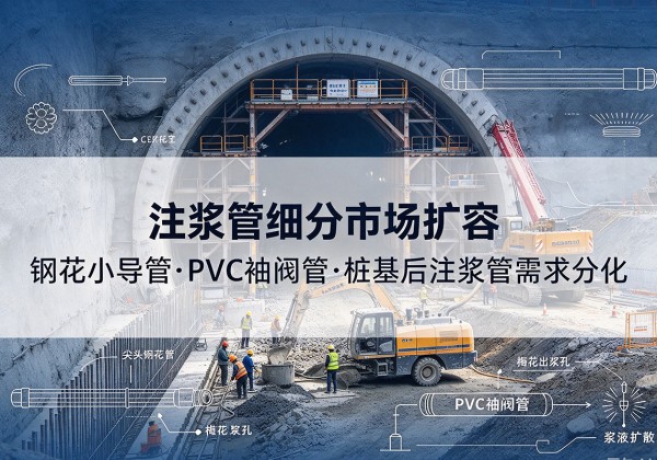 海勃湾注浆管细分市场扩容，隧道钢花小导管、PVC 袖阀管、桩基后注浆管需求分化